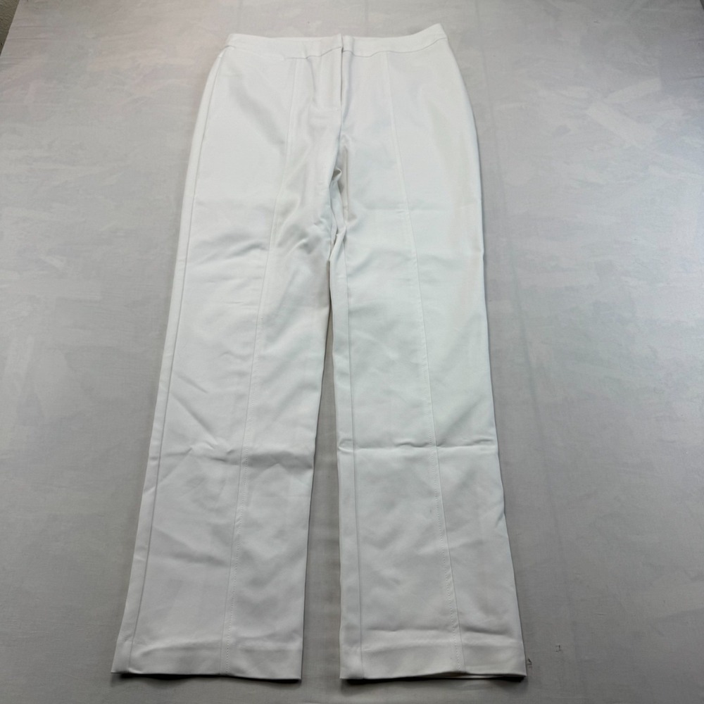 Norm Thompson Pants Womens 6 White Flat Front Straight Leg Office Wear
